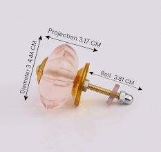 Peach Pink Melon Glass Knob (1)