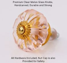 Peach Pink Melon Glass Knob (1)
