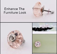 Peach Pink Melon Glass Knob (1)