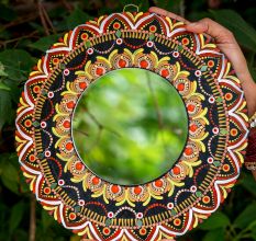 Handcrafted Sringar Mandala Mirror Wall Accent