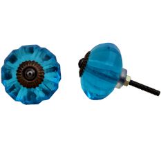 Turquoise Melon Glass Knob (1)