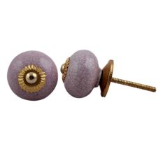 Light Purple Crackle Ceramic Dresser Knob