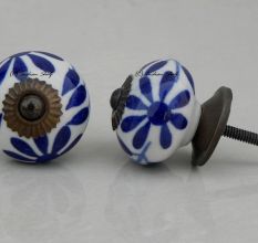 Blue Floral Leaf Knob (1)