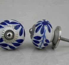Blue Floral Leaf Knob (1)