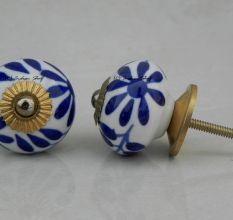 Blue Floral Leaf Knob (1)