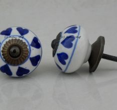 Blue Heart Ceramic Knob (1)