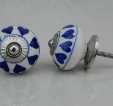 Blue Heart Ceramic Knob (1)