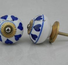 Blue Heart Ceramic Knob (1)