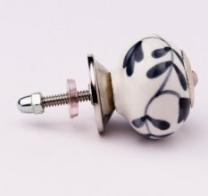 Grey Leaf Ceramic Knob (1)