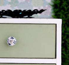 Grey Leaf Ceramic Knob (1)