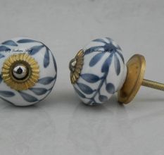 Grey Floral Leaf Knob (1)