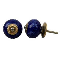 Navy Blue Flower Knob (1)