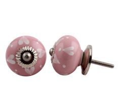 Pink Heart Ceramic Knob (1)