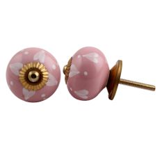 Pink Heart Ceramic Knob (1)