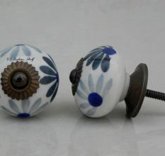 Grey Blue Flower Knob (1)