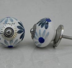 Grey Blue Flower Knob (1)