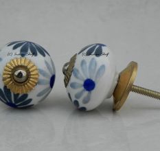 Grey Blue Flower Knob (1)