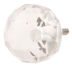 Round Diamond Cut Crystal Knob