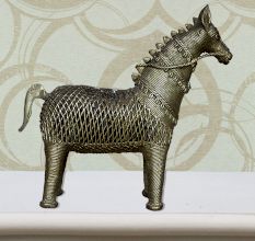 Brass Tribal Horse Ht-6.7 Inches