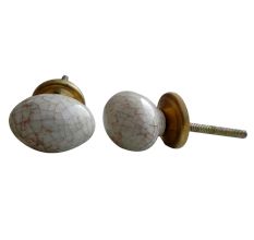 Crackle Oval Cabinet Knob