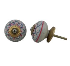 Camellias Flower Ceramic Knob