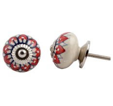 Zinnia Flower Ceramic Knob