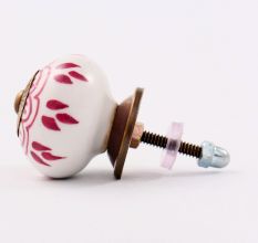 Dark Pink Flower Ceramic Knob