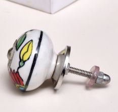 Red Flower Ceramic Knob