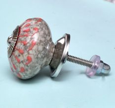 Peach Crackle Wheel Dresser Ceramic Knob