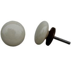 Cream Flat Knob