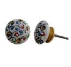 Mixed Etched Floral Knob