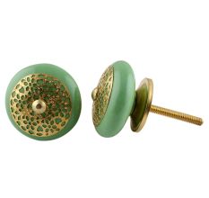 Pea Green Strewn Flat Knob