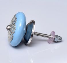 Turquoise Strewn Flat Knob