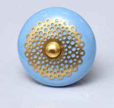 Turquoise Strewn Flat Knob