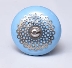 Turquoise Strewn Flat Knob