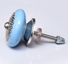 Turquoise Strewn Flat Knob
