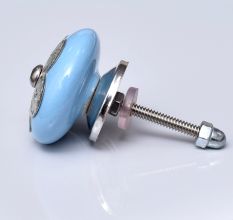 Turquoise Strewn Flat Knob