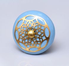 Turquoise Strewn Flat Knob