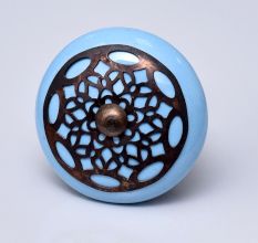 Turquoise Strewn Flat Knob