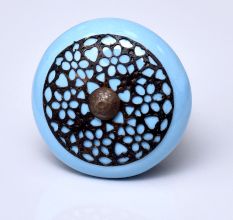 Turquoise Strewn Flat Knob