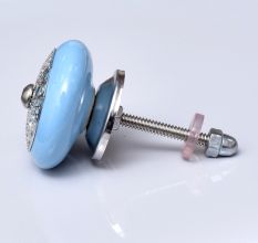 Turquoise Strewn Flat Knob
