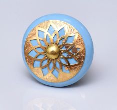 Turquoise Strewn Flat Knob