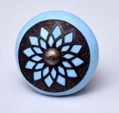 Turquoise Strewn Flat Knob