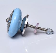 Turquoise Strewn Flat Knob