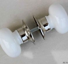 Big White Mortice Door Handles 2.75