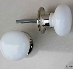 Big White Mortice Door Handles 2.75