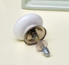 Black Floral Flat Knob