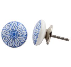 Blue Daisy Flat Knob