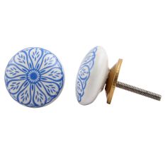 Blue Daisy Flat Knob