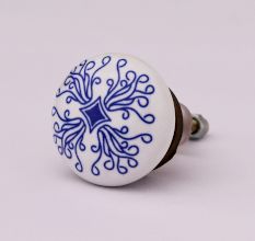 Blue Leaf Flat Knob